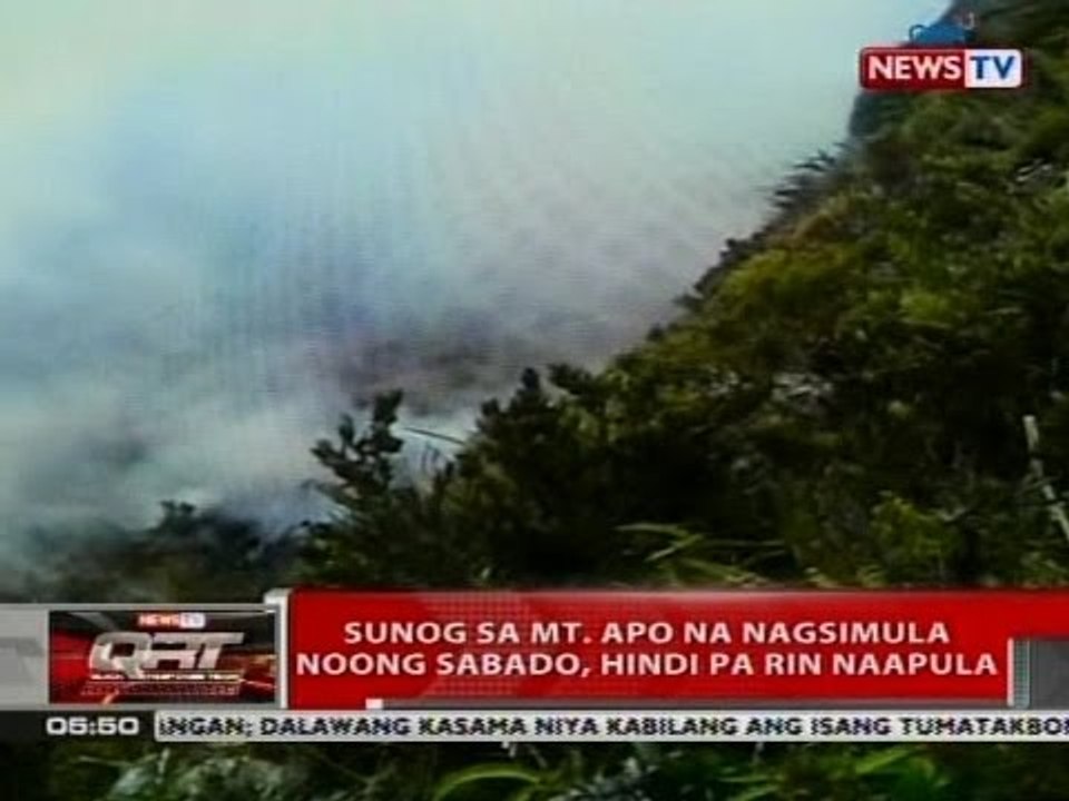 QRT: Sunog sa Mt. Apo na nagsimula noong Sabado, hindi pa rin naapula