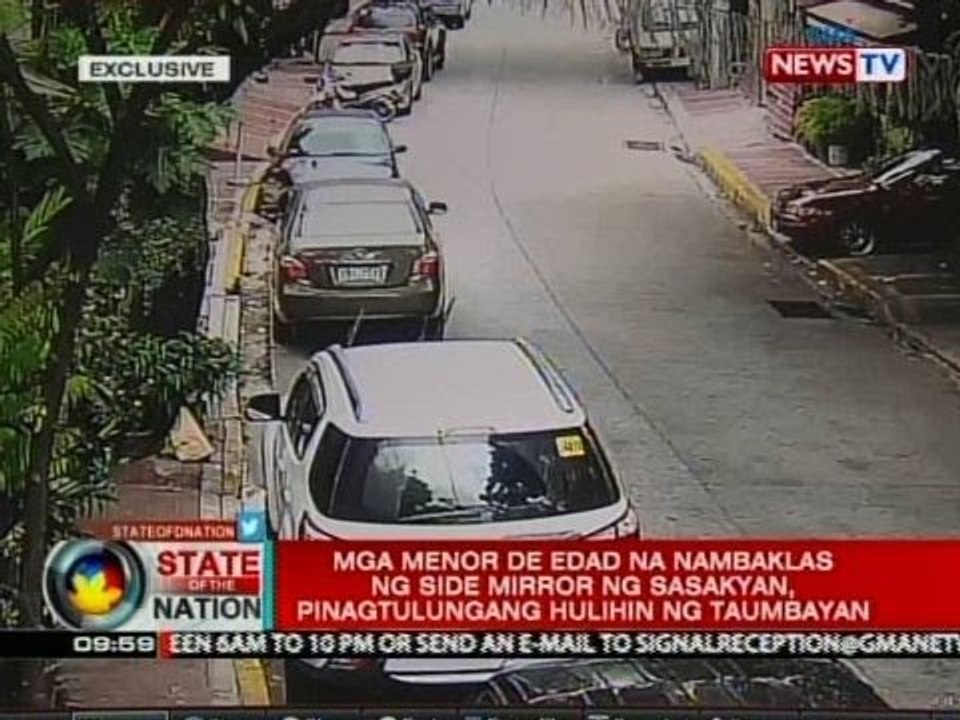 SONA: Mga menor de edad na nambaklas ng side mirror ng sasakyan, hinuli ng taumbayan