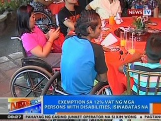 NTG: Exemption sa 12% VAT ng mga PwDs, isinabatas na