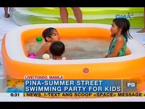 Mga bata ng Tondo, Maynila nakisaya sa street swimming party ng ‘Unang Hirit’