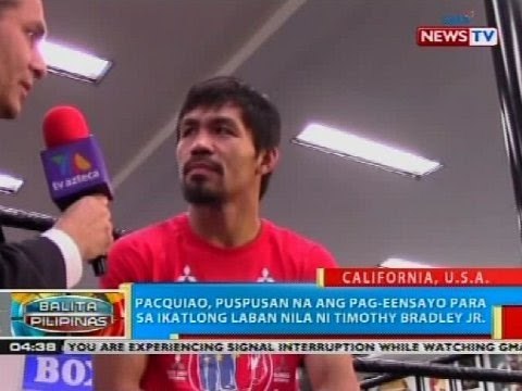 Pacquiao, puspusan na ang pag-eensayo para sa ikatlong laban nila ni Bradley sa Abril