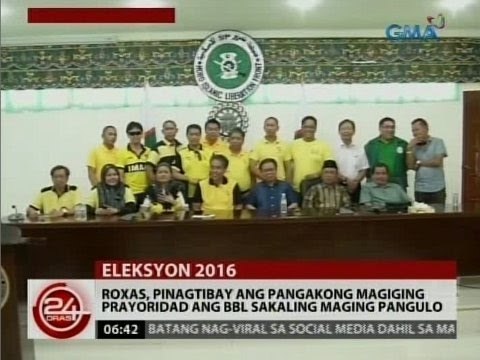 24 Oras: Roxas, pinagtibay ang pangakong magiging prayoridad ang BBL sakaling maging pangulo