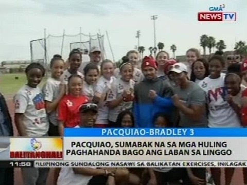 Pacquiao, sumabak na sa mga huling paghahanda bago ang laban sa linggo