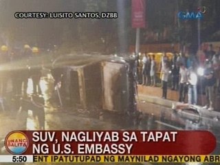 UB: SUV, nagliyab sa tapat ng US Embassy