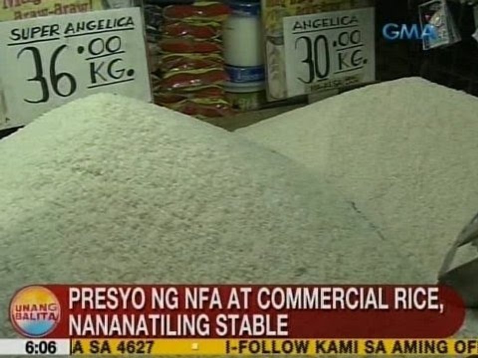 UB: Presyo ng NFA at commercial rice, nananatiling stable