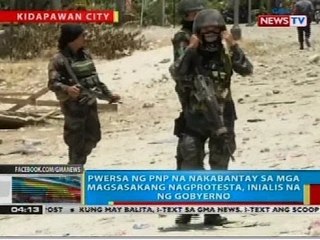 Pwersa ng PNP na nakabantay sa mga magsasakang nagprotesta, inialis na ng gobyerno