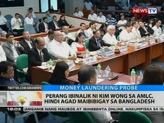 Perang ibinalik ni Kim Wong sa AMLC, hindi agad maibibigay sa Bangladesh