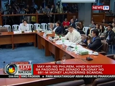 May-ari ng PhilRem, hindi sumipot sa pagdinig ng senado kaugnay ng $81-M money laundering scandal