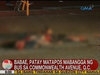 UB: Babae, patay matapos mabangga ng bus sa Commonwealth Avenue, QC
