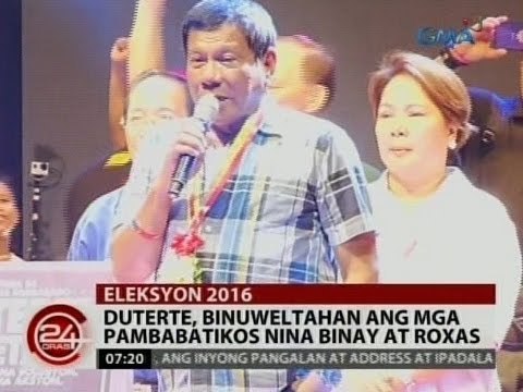 24 Oras: Duterte, binuweltahan ang mga pambabatikos nina Binay at Roxas
