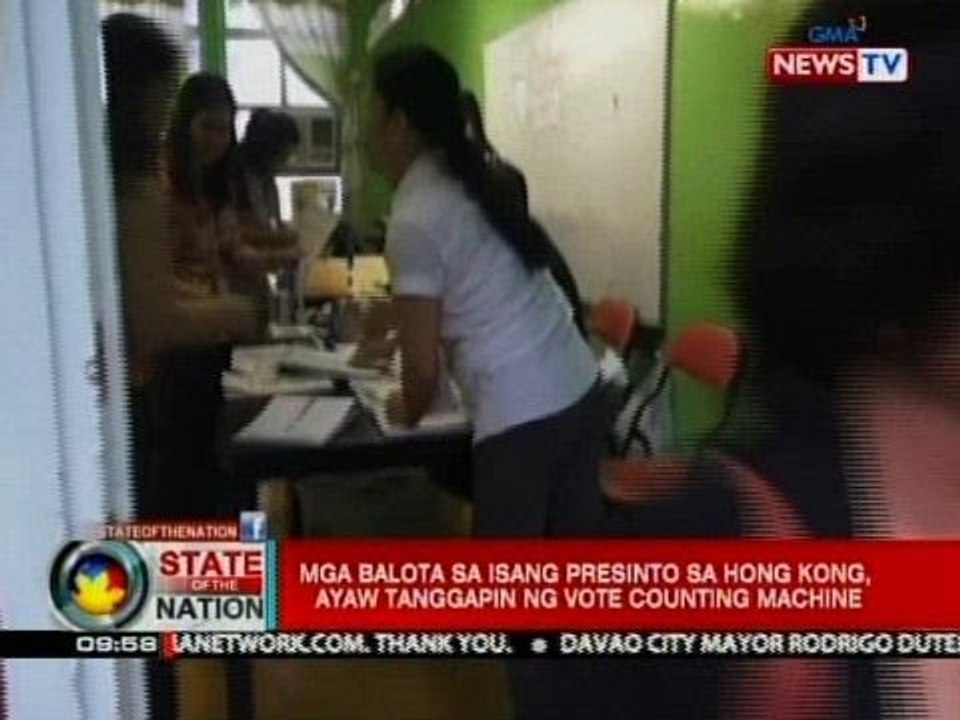 SONA: Mga balota sa 1 presinto sa Hong Kong, ayaw tanggapin ng VCM