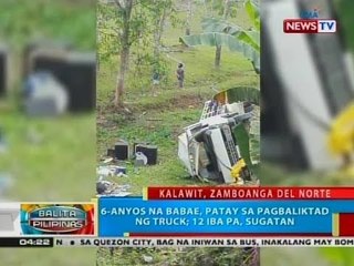 6-anyos na babae, patay sa pagbaliktad ng truck sa Kalawit, Zamboanga del Norte; 12 iba pa, sugatan