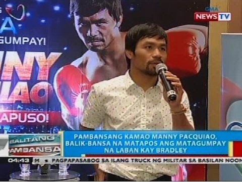Pambansang Kamao Manny Pacquiao, balik-bansa na matapos ang matagumpay na laban kay Bradley