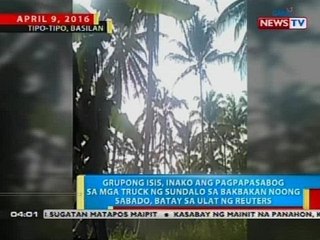 Grupong ISIS, inako ang pagpapasabog sa mga truck ng sundalo sa bakbakan noong Sabado