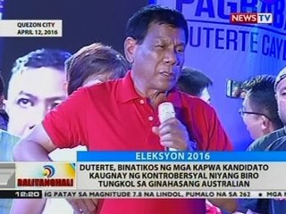 Download Video: BT: Duterte, binatikos ng kanyang mga katunggali sa pagkapangulo