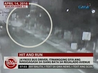 24 Oras: Jayross bus driver, itinangging siya ang nakasagasa sa 1 bata sa Regalado avenue