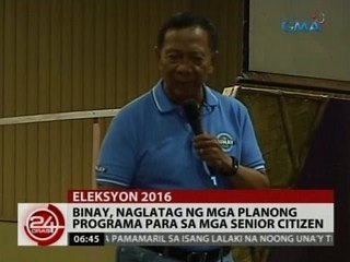 24 Oras: Binay, naglatag ng mga planong programa para sa mga senior citizen