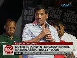 24 Oras: Duterte, ikinwentong may binaril na kaklaseng 'bully' noon