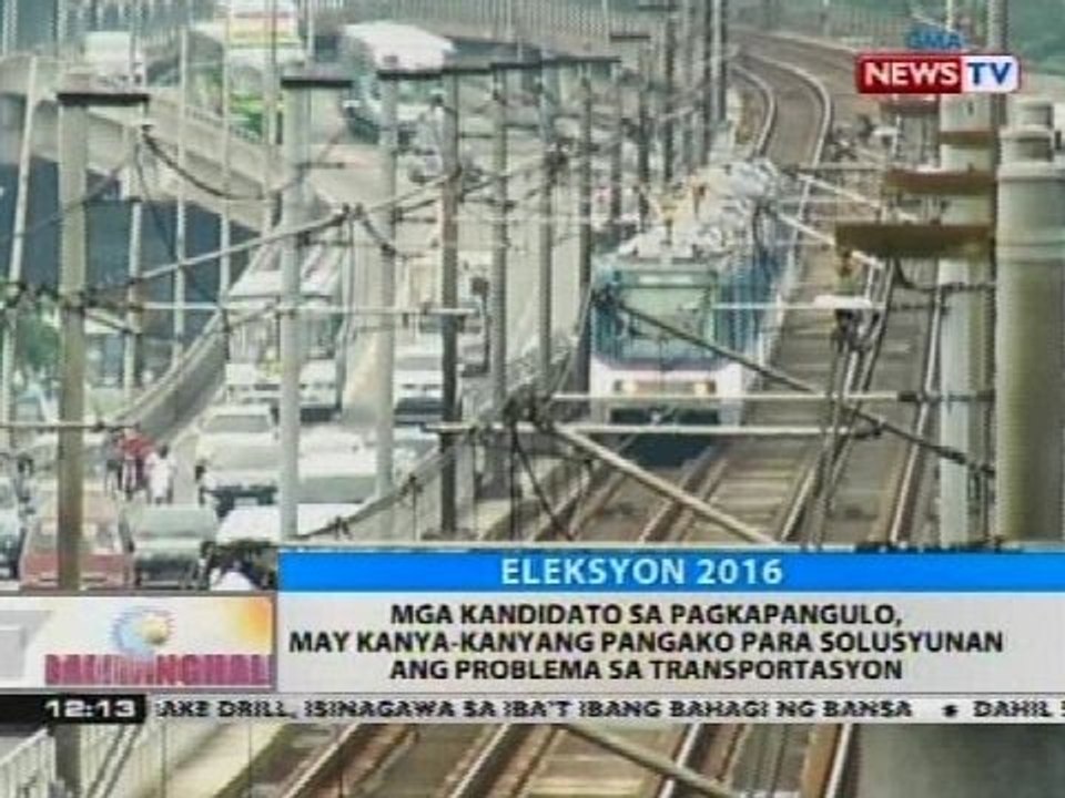 Mga kandidato, may kanya-kanyang pangako para solusyunan ang pro blema sa transportasyon