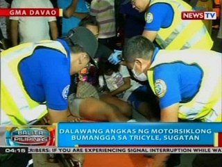 BP: Dalawang angkas ng motorsiklong bumangga sa tricycle, sugatan