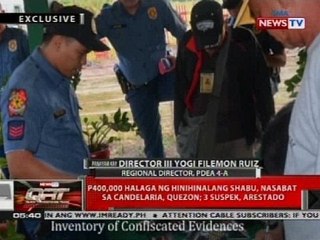 QRT: P400,000 halaga ng hinihinalang shabu, nasabat sa Candelaria, Quezon