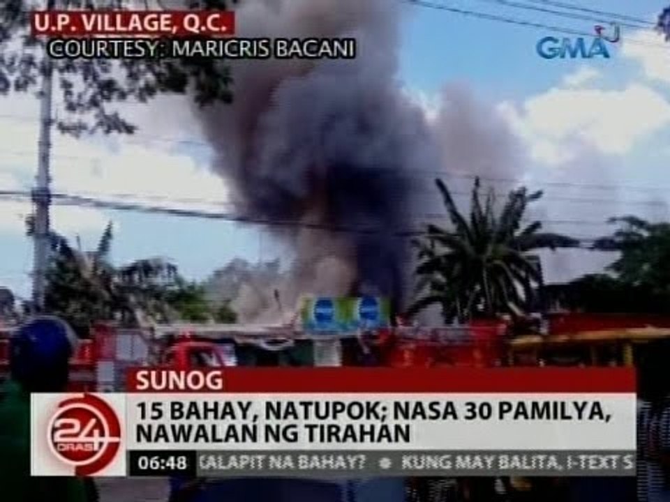 24 Oras: 15 bahay sa U.P. Village, natupok; nasa 30 pamilya, nawalan ng tirahan