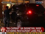 UB: 'Na-Carnap' na sasakyan, nasa katabing restaurant lang pala sa QC