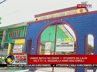 SONA: Unang batch ng grade 11 students sa ilalim ng K to 12, nagsimula nang mag-enroll