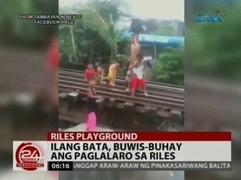 24 Oras: Ilang bata, buwis-buhay ang paglalaro sa riles
