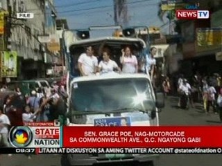 SONA: Poe, nag-motorcade sa Commonwealth ave. ngayong gabi