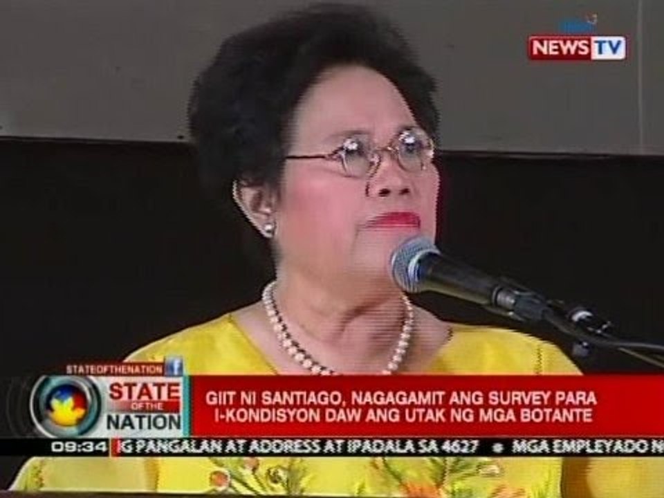 SONA: Giit ni Santiago, nagagamit ang survey para i-kundisyon daw ang utak ng mga botante