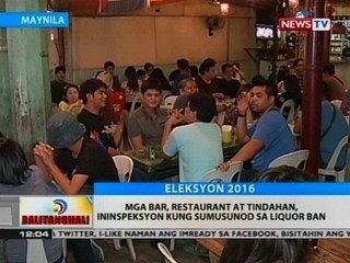 BT: Mga bar, restaurant at tindahan, ininspeksyon kung sumusunod sa liquor ban