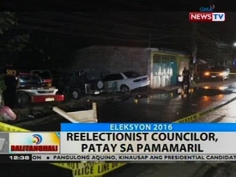 BT: Reelectionist councilor, patay sa pamamaril
