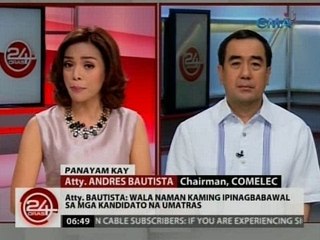24 Oras: Panayam kay Atty. Andres Bautista