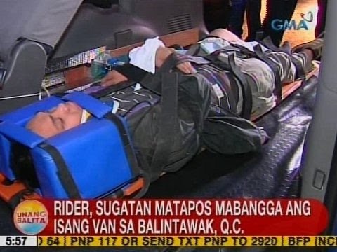 UB: Rider, sugatan matapos mabangga ang isang van sa Balintawak, QC