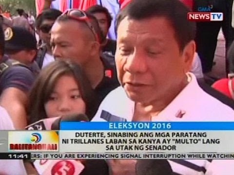 Duterte, sinabing ang mga paratang ni Trillanes laban sa kanya ay 'multo' lang sa utak ng senador