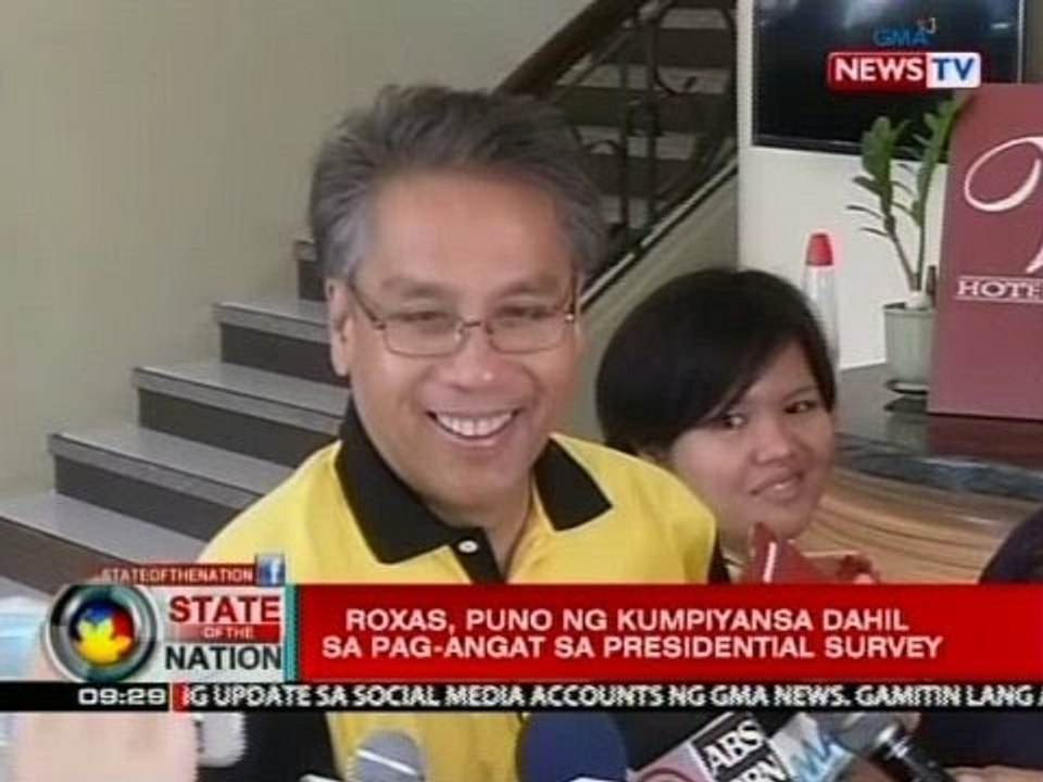 SONA: Roxas, puno ng kumpiyansa dahil sa pag-angat sa survey
