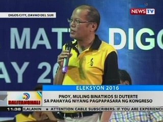 Download Video: PNoy, muling binatikos si Duterte sa pahayag niyang pagpapasara ng Kongreso