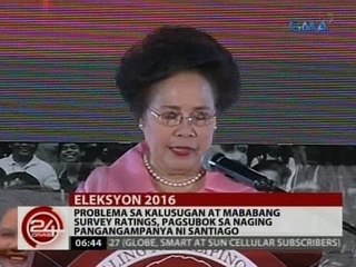 24 Oras: Problema sa kalusugan at mababang survey ratings, pagsubok sa pangangampanya ni Santiago