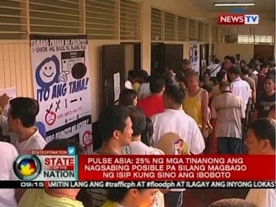 Pulse Asia: 25% ng mga tinanong ang nagsabing posible pa silang magbago ng isip sa iboboto