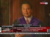 Labi ni dating CJ Renato Corona, dinala sa Korte Suprema para sa necrological service