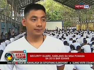 SONA: Security guard, kabilang sa mga pumasa sa 2015 BAR exams