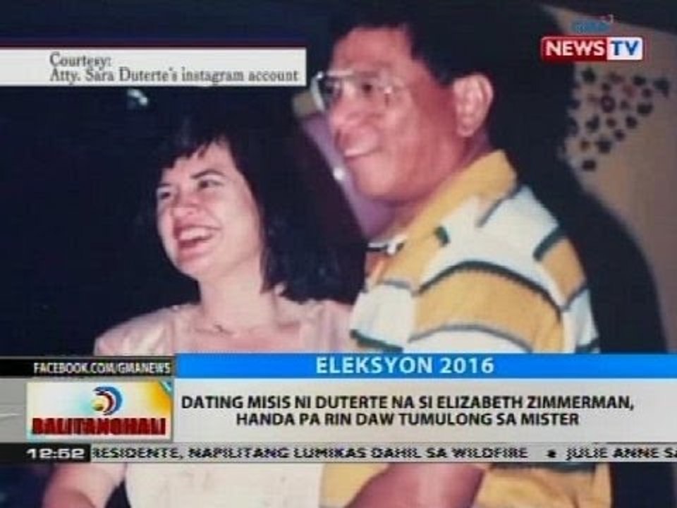 Dating misis ni Duterte na si Elizabeth Zimmerman, handa pa rin daw tumulong sa mister