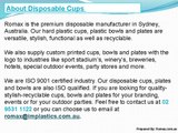 Buy Disposable dessert plates at Romax Disposable Drinkware