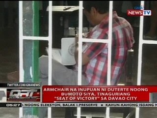Armchair na inupuan ni Duterte noong bumoto siya, tinaguriang 'seat of victory' sa Davao City