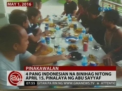 24 Oras: 4 pang Indonesian na binihag nitong April 15, pinalaya ng Abu Sayyaf