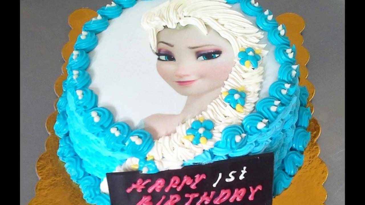 Frozen Elsa Cake With Buttercream Hair ~ A Hot Buns Bakery recent creation.