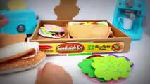 Sandwich Set Melissa & Doug Felt Food Toy Cutting Food Make Burgers Kebaps Play Food Videos