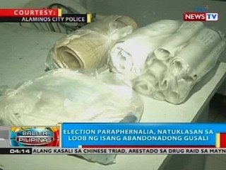 Election paraphernalia, natuklasan sa loob ng isang abandonadong gusali
