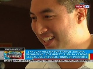 San Juan Vice Mayor Francis Zamora, naghain ng 'not guilty' plea